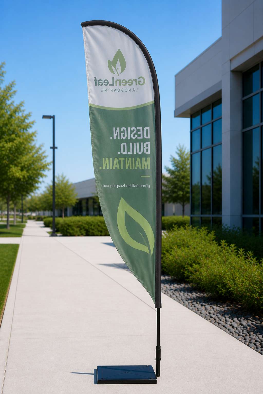 Teardrop Flag — product sample — Back