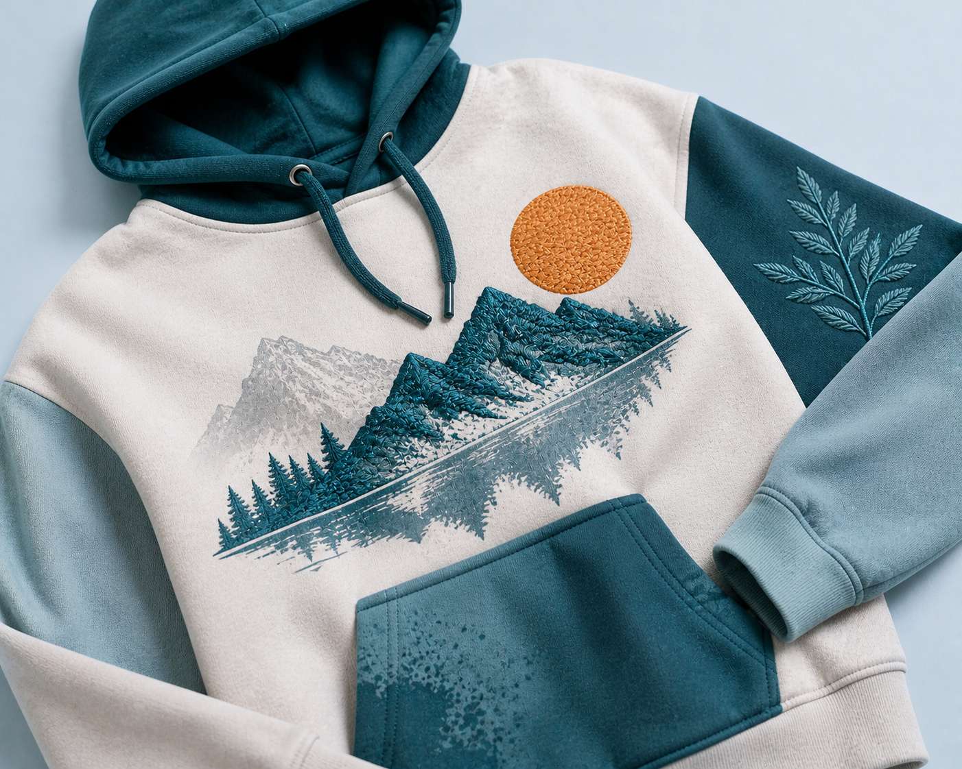 Pair with screen print & embroidery — product sample