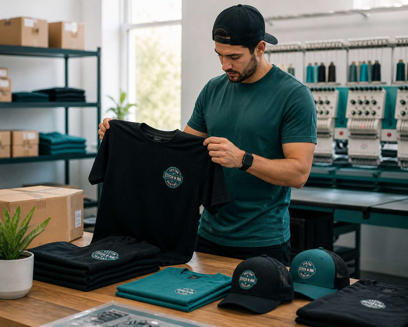 Custom apparel samples for founders starting a brand with Stitch N' Ink