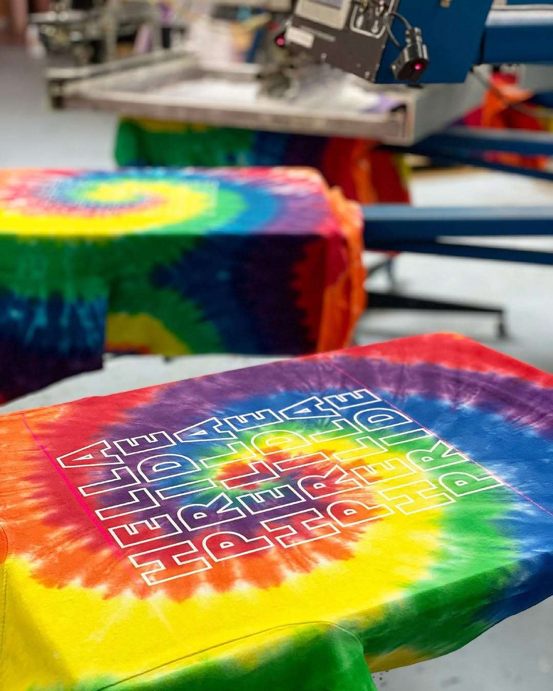 Screen-printed hoodies for a pride month order
