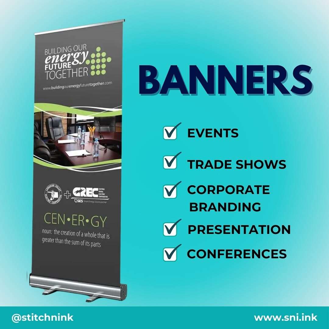 Wide-format vinyl banner printing for events and retail