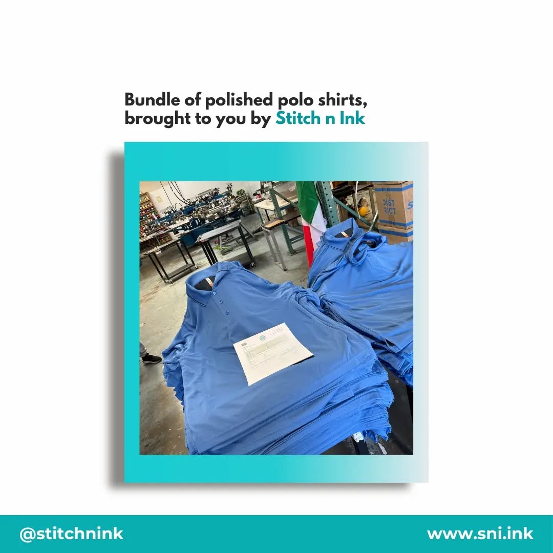 Bundle of custom polos for a team order